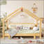 Lit simple en bois dans une cabane dans un arbre avec rails à coussin souple, pour enfants, adolescents, filles, garçons-129230628
