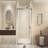 56-60 " x 72" Tempered Glass with Explosion Proof Film, Aluminum Frame Double Sliding Shower Door, "1/4 (6 mm), Stainless Steel handle,Brushed Nickel
