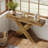 Farmhouse 55" Console Table, Wood Entryway Table with X-Shaped Legs