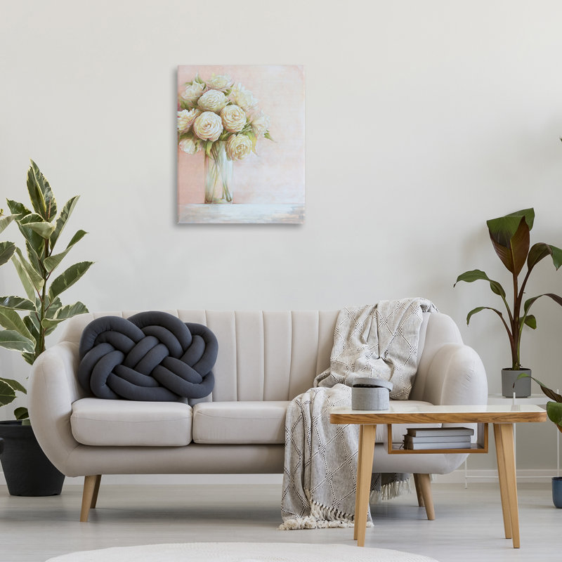 Art romantique sur toile bouquet de roses romantiques par Cloverfield & Co., H 30 po x l 24 po
