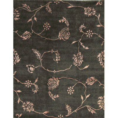 Hand-Knotted High-Quality Black Area Rug