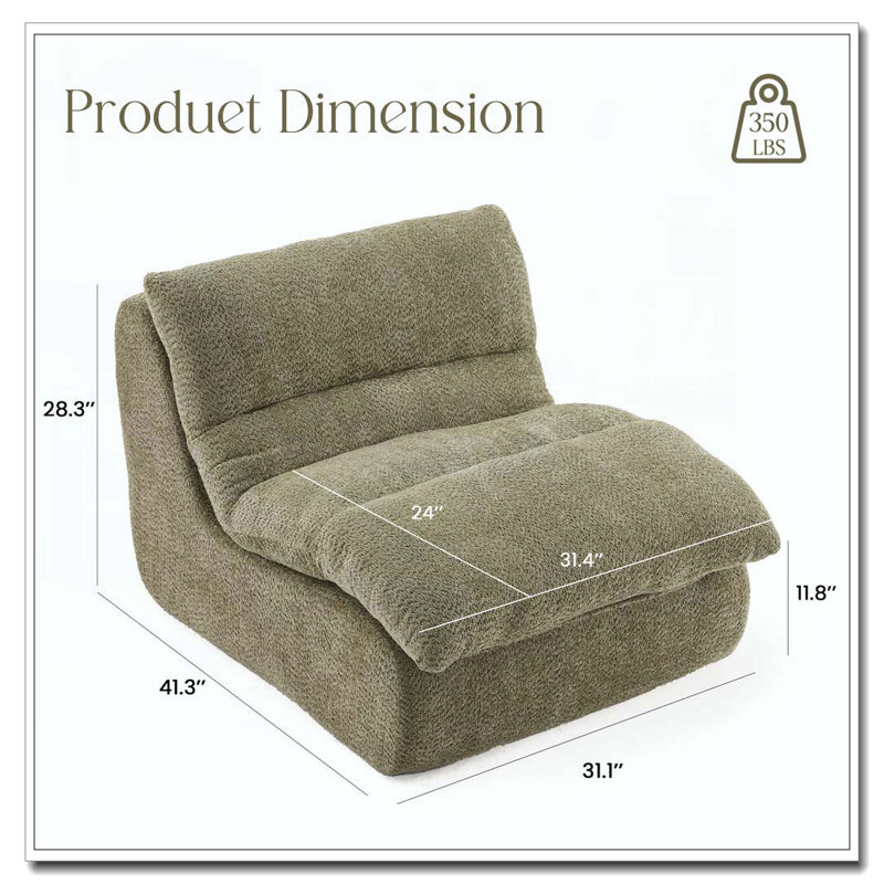 Fauteuil moderne avec assise moelleuse, Vert
