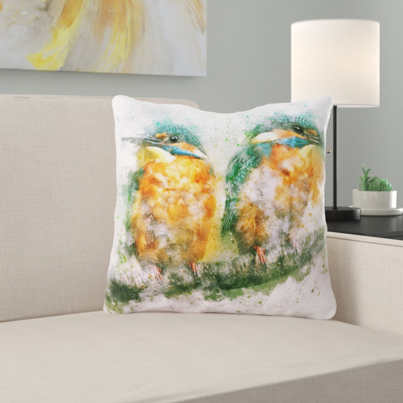 Coussin oiseau Wooley, Microsuède, Intérieur
