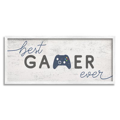«Best Gamer Ever», art graphique sur toile bleu surdimensionné par Daphne Polselli
