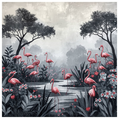 Pink Flamingos In Jungle Duvet Covers