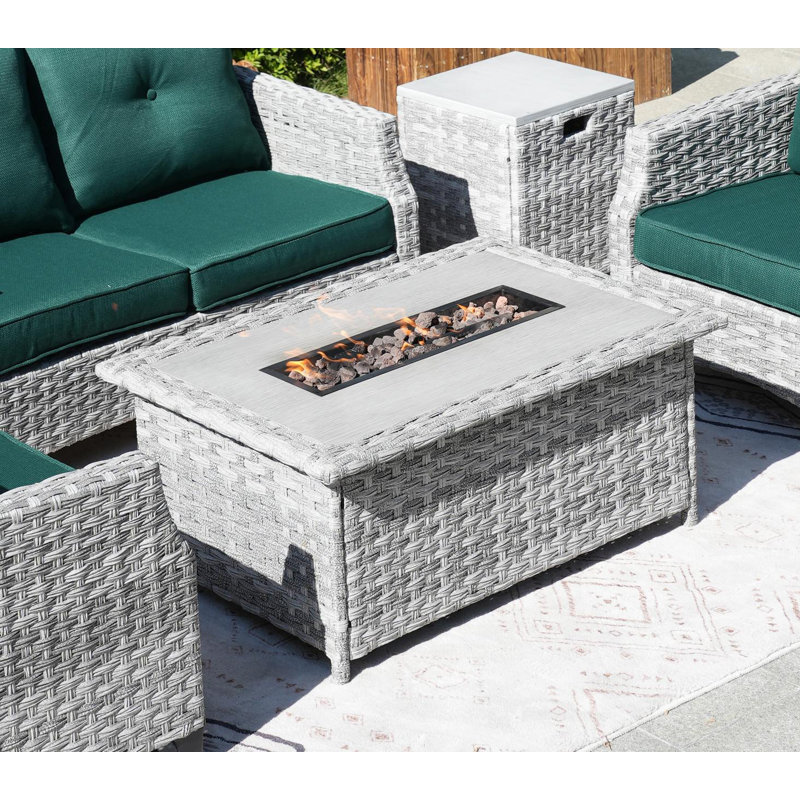 Table de foyer d'extérieur au propane H 16,93 po x l 39,76 po Woodrum