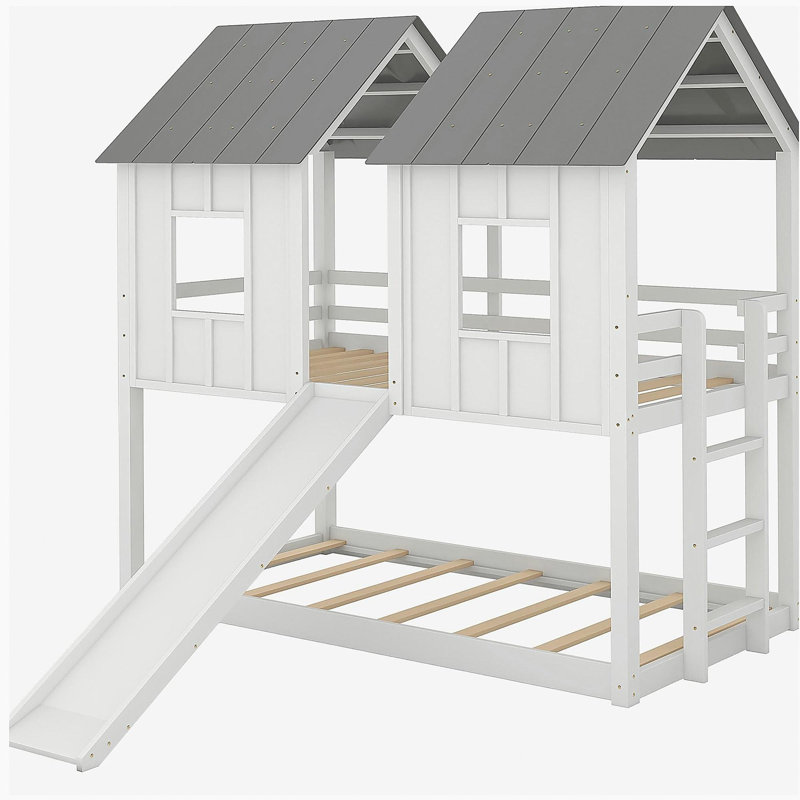 Bunk Bed with Slide and Window