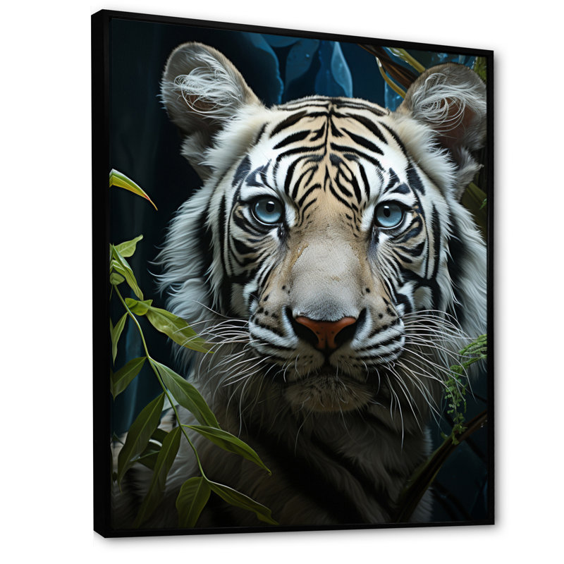 " Tiger Zenith Portrait ", Black, 32" H x 16" W x 1" D