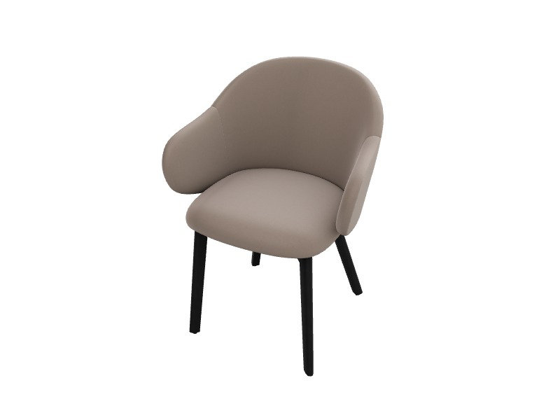 Holly Fab Chairs, Bouclé Taupe, Matt Black