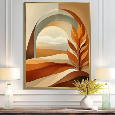 Orange Layered Earth Boho Forms V - Contemporary Abstract Framed Wall Art Print
