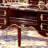 Brown-red Durable Engraved Design Computer Desk-1829045515