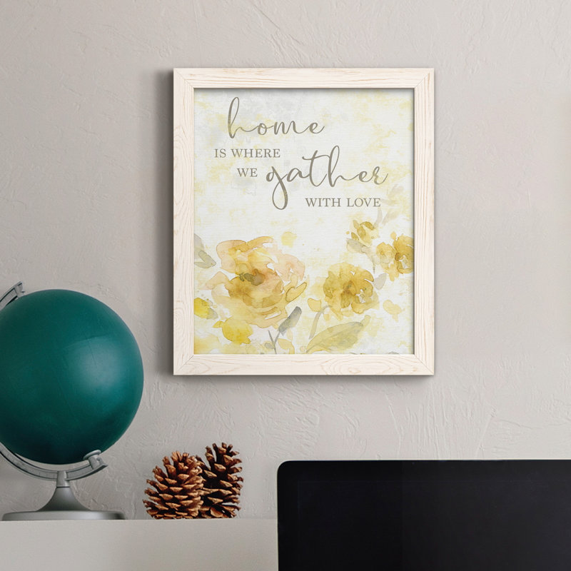 «Gather with Love», art textuel sur toile, H 37,5 po x l 27,5 po x P 1,5 po, Blanc