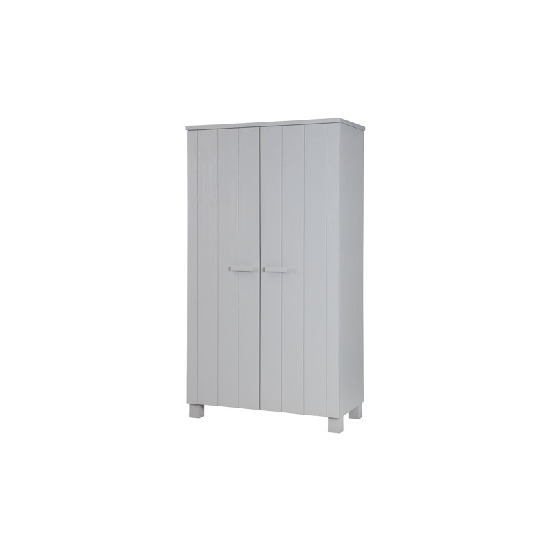 Sarcoxie 2 Door Wood Wardrobe, Concrete Grey