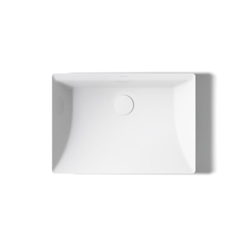 Brazn Rectangle Vessel Bathroom Sink, White, White