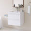 Meuble-lavabo mural simple avec plateau en résine intégré blanc-2042215608-2042215557