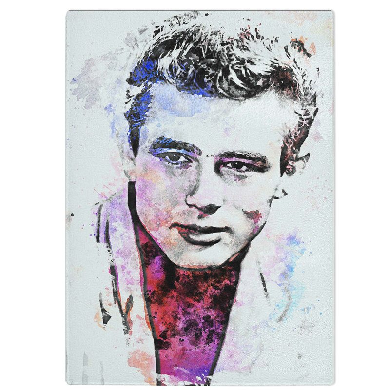 Glass James Dean in Abstract Chopping Board, 39 cm W x 28.5 cm L