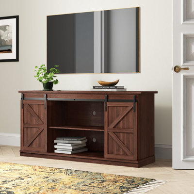 Hartin 58''W TV Stand with Sliding Barn Doors for TVs up to 65"