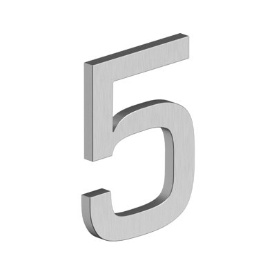Deltana RNE-5U32D 4" NUMBER 5, E SERIES WITH RISERS, STAINLESS STEEL in Brushed Stainless