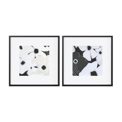 Framed Anemone Floral Print (Set of 2)-88167DS
