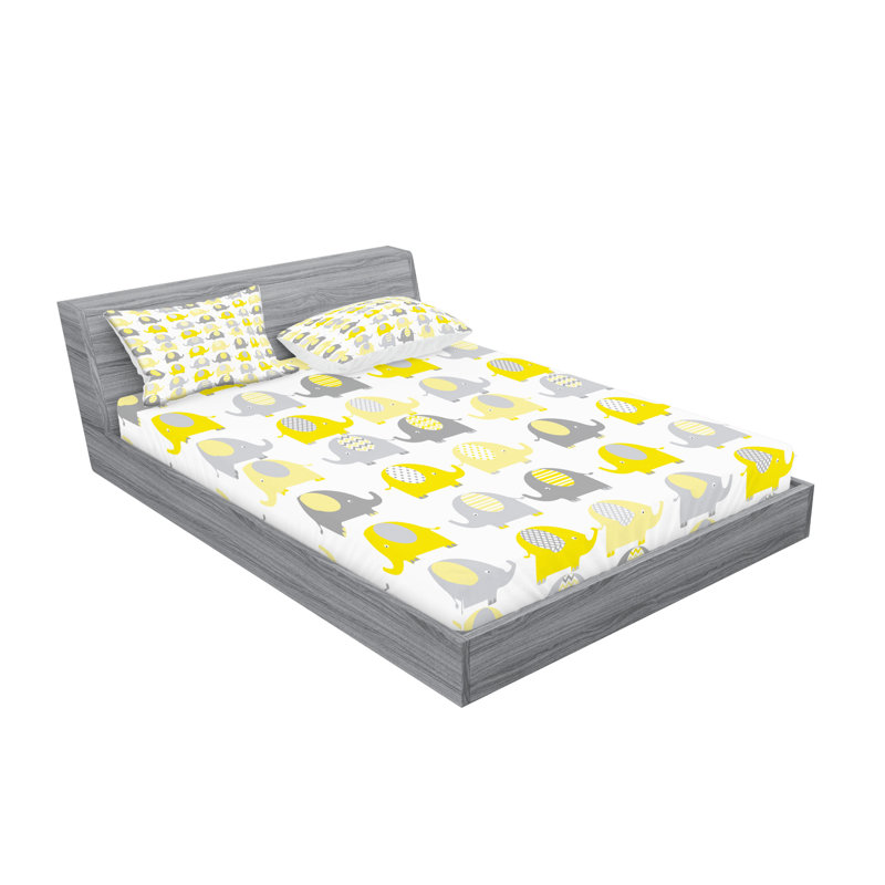 Drap-housse et coussin décoratif Ambesonne jaune et gris, California King Sheet Set + 5 Additional Pieces
