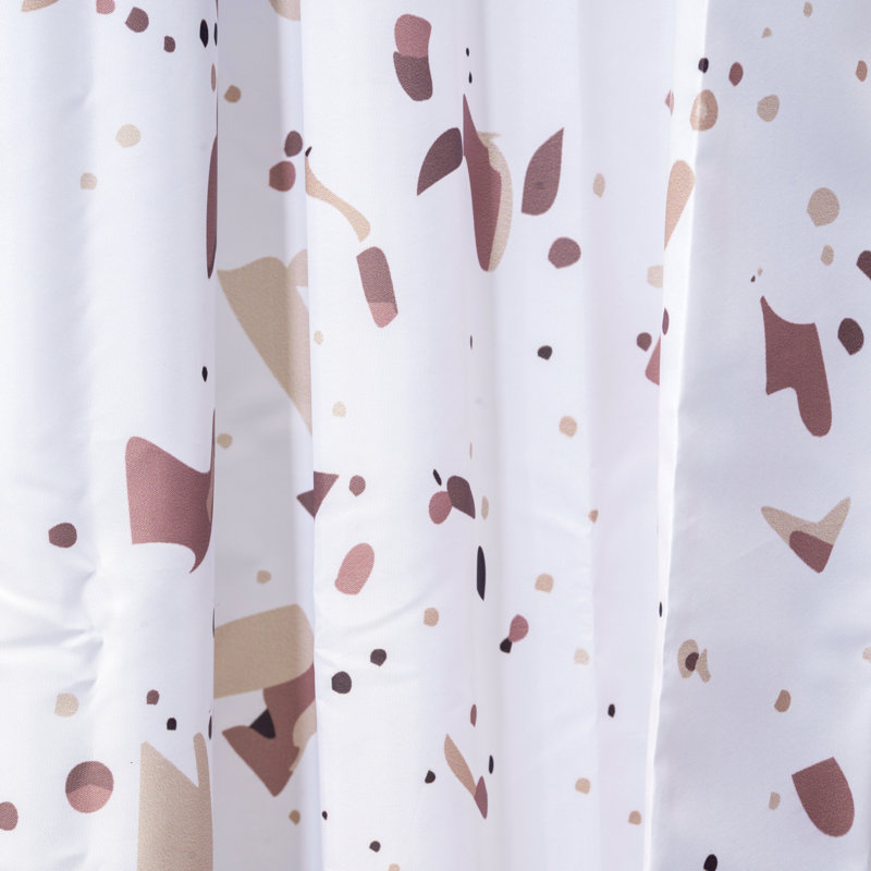 Croydex Polyester Shower Curtain, White/Pink