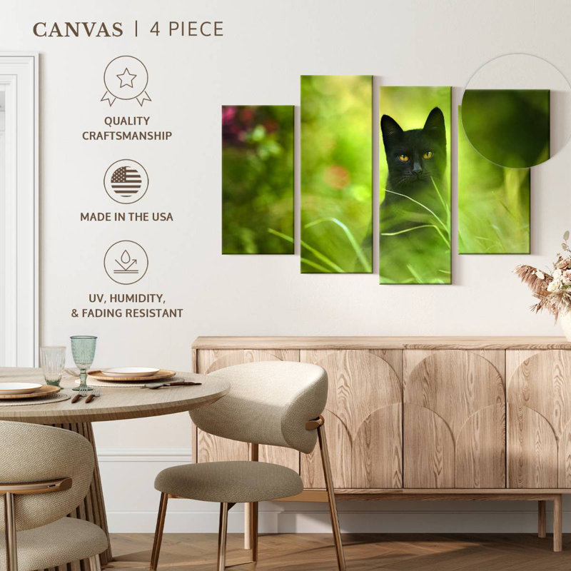 Chat noir Brampt, H 48 po x l 75 po