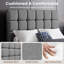 Size Modern Upholstered Bed Frame with Adjustable Square Tufted Headboard-99170188-93363909