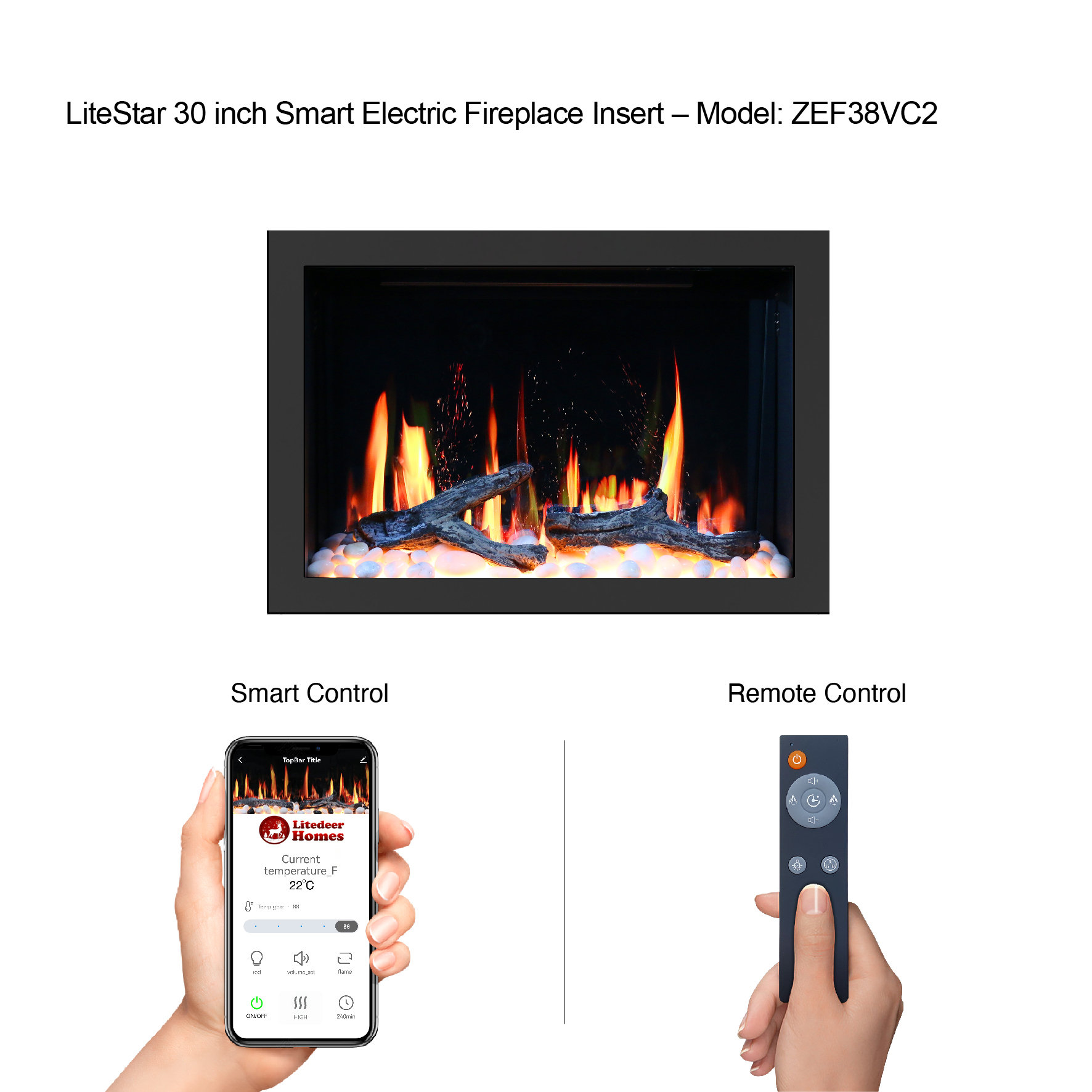 LiteDeer Homes 31'' W Electric Fireplace Insert - Wayfair Canada