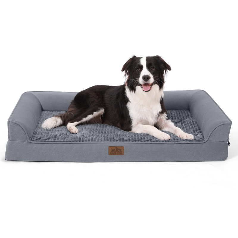 Canapé pour chien doux et imperméable avec housse amovible lavable, canapé de soutien en mousse pour animal de compagnie, fond antidérapant