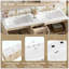 Meuble-lavabo double 59 po avec lavabo SMC, 4 portes et 3 tiroirs, panneau de fibres à densité moyenne à grain de bois moderne, tablettes réglables, portes à fermeture en douceur et glissières cachées