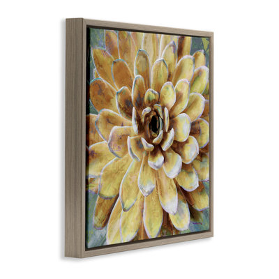 Peinture botanique jaune à fleurs succulentes