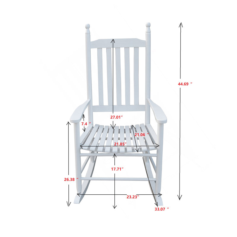 Chaise berçante en bois BLANC, sans passe-partout