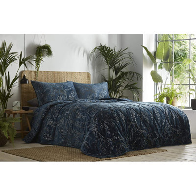 Cotton Blend, Polyester Floral Bedspread