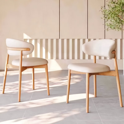 Reproduction de chaise de salle à manger en bois massif à assise souple