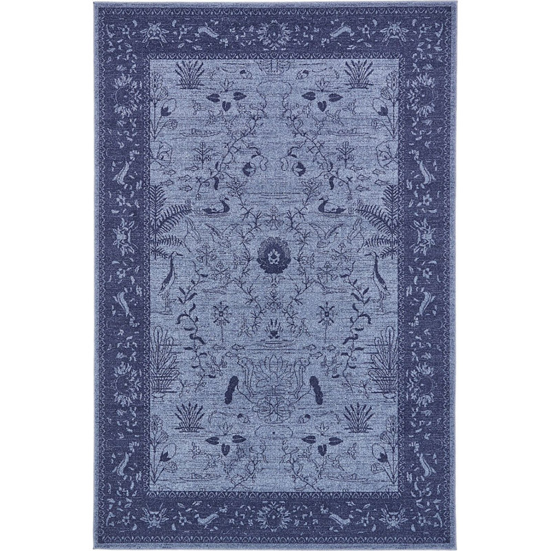 Tapis oriental bleu marine Amika, Rectangle 6 pi x 9 pi