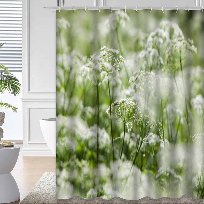 Été, pré, champ clair et floral avec 12 crochets, L 72 po x l 72 po
