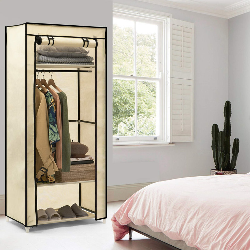 URBNLIVING Metal Wardrobe, Beige