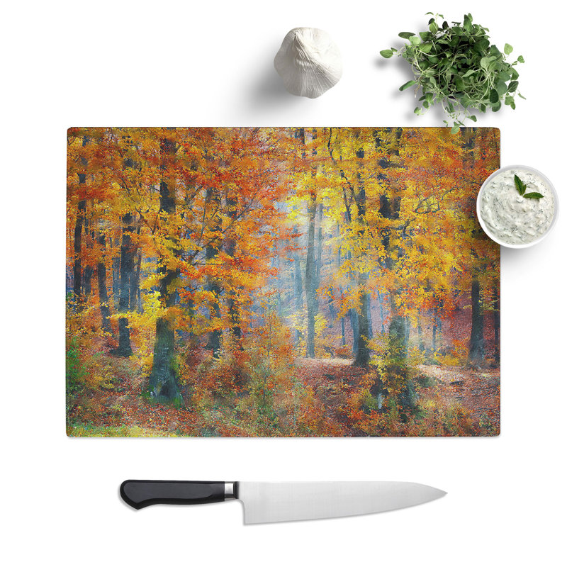 Autumn Forest Vol.3 Painting Chopping Board, 0.4cm H x 20cm W x 29cm L