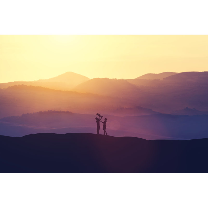 Hemenway Happy Parents Playing 1 Piece Wrapped Canvas Wall Art, 81cm H x 122cm W x 3.8cm D