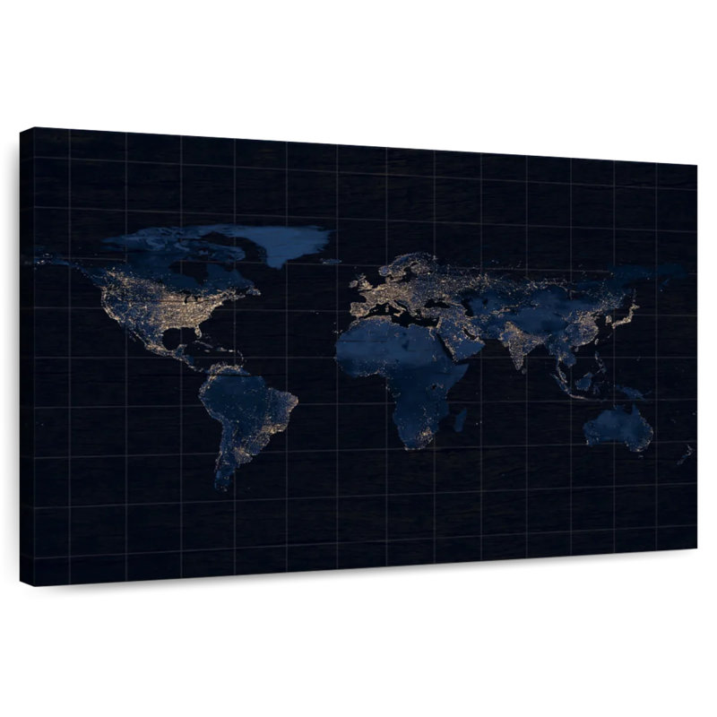 Carte du monde Aliaz, H 16 po x l 24 po