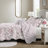 Modern Pink Polyester King Bedding Sets, Floral Quilt for Home