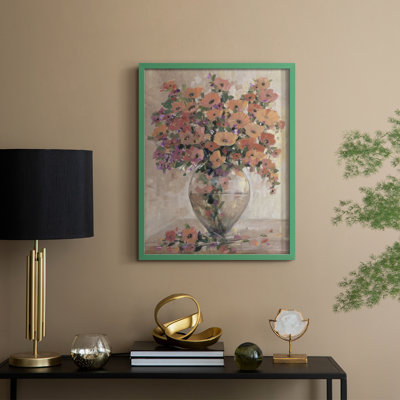 Décoration florale I, reproduction encadrée - bois massif