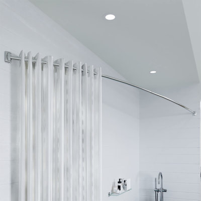 Stainless Steel Extendable Curved Shower Curtain Rod