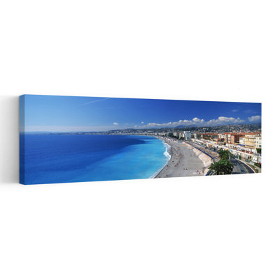 Tourists On The Beach, Nice, Promenade Des Anglais, Provence-Alpes-Cote D'azur, France Abstract Contemporary Architecture Beach Wall Art