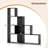 4-Tier Bookshelf w/ 6 Storage Cubes 64'' Tall Modern Geometric Stair Bookcase-1573162672