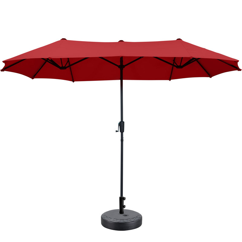 Parasol de patio 13 pi avec base, Rouge