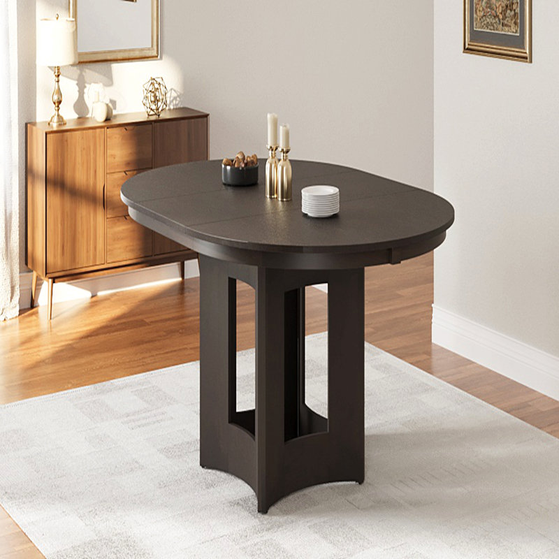Table de salle à manger extensible ronde TopMAX avec rallonge amovible de 16 pouces pour les petits espaces, espresso