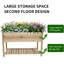 Lit à fleurs surélevé en bois 48,5 x 30 x 24,4 po avec pieds et tablette de rangement pour les herbes, la cour, le patio et le balcon