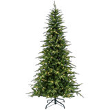7.5 Ft. Pre-Lit Backer Pine Tree With LED Lights