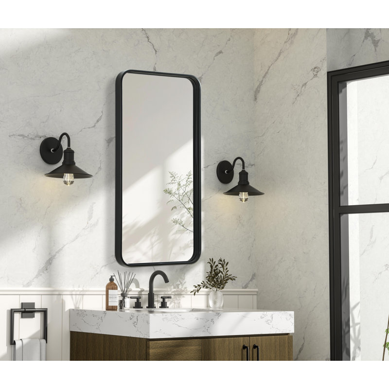 Miroir Erath, 36 po x 18 po, Noir